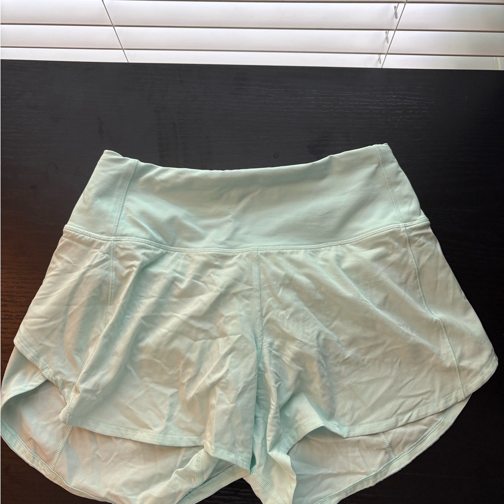 Lululemon speed up hr shorts 4” seam sea mist